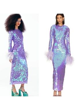 THE NEW ARRIVALS BY ILKYAZ OZEL  Sequin Zouzou Maxi Dress